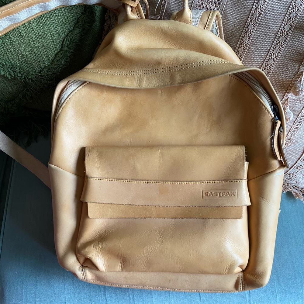Eastpak padded leather backpack